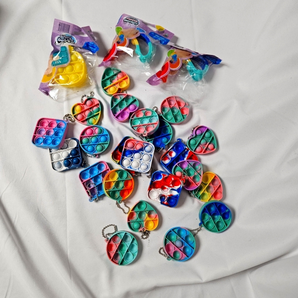 Colorful Pop It Keychains Set Bundle